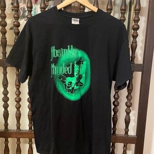 Absinthe Minded Black & Green Graphic Pixie Fairy Gothic T-Shirt Size Large
